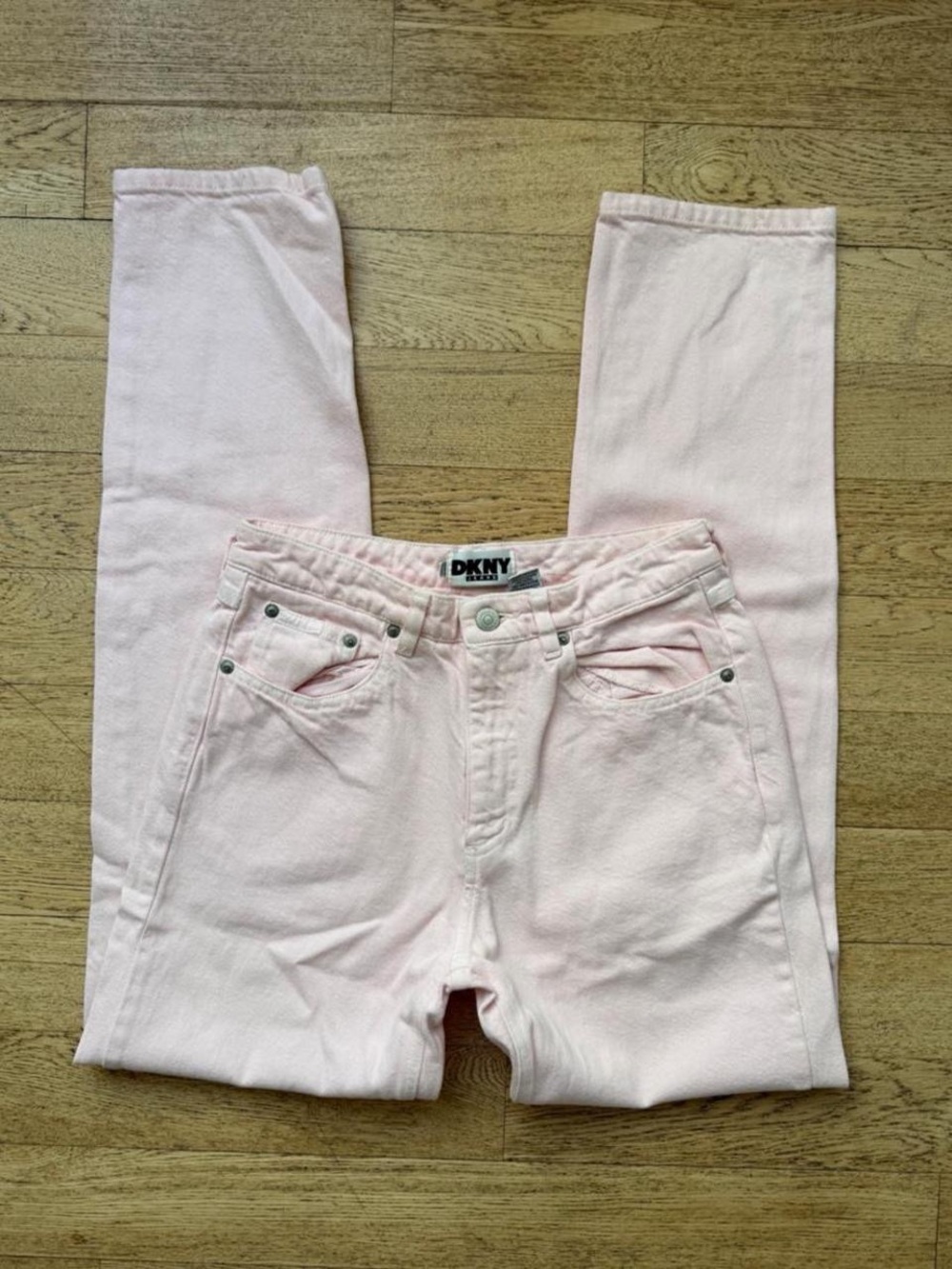 DKNY Women's Light Pink Straight-Leg Jeans